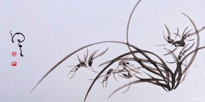 周牧天日记-周牧天国画兰花，40幅【图21】