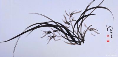 周牧天日记-周牧天国画兰花，40幅【图23】