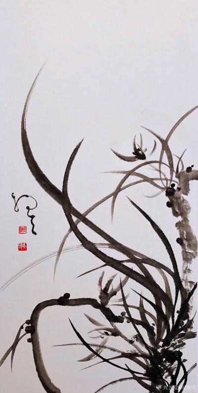 周牧天日记-周牧天国画兰花，40幅【图26】