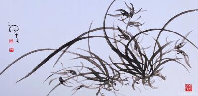 周牧天日记-周牧天国画兰花，40幅【图28】