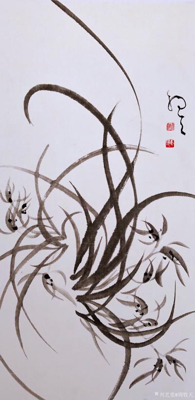 周牧天日记-周牧天国画兰花，40幅【图30】