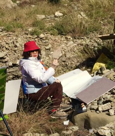 陈秀梅收藏-早上7点多就和画院付院长王平老师，大武口画院院长何占福老师，黄民健老师，牛洁老师【图4】