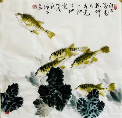 冯增木日记-近作四尺斗方彩鱼一宗，请品鉴！【图3】