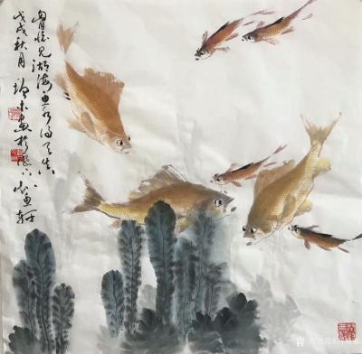 冯增木日记-近作四尺斗方彩鱼一宗，请品鉴！【图6】