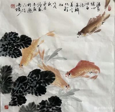 冯增木日记-近作四尺斗方彩鱼一宗，请品鉴！【图7】