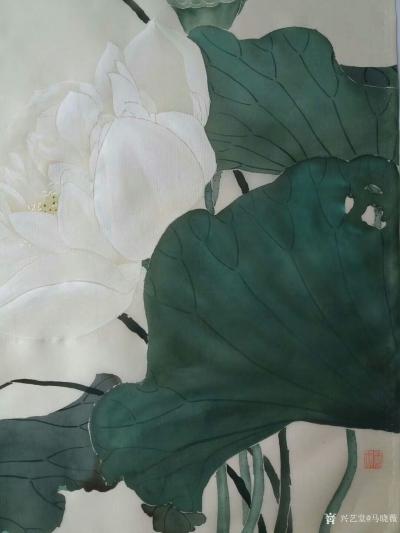 马晓薇日记-国画工笔花鸟画《盛荷》，尺寸60x60cm，请欣赏
素蘤多蒙别艳欺，此花端合在【图3】