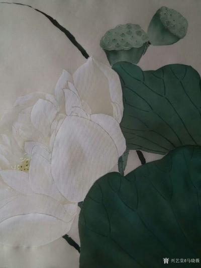 马晓薇日记-国画工笔花鸟画《盛荷》，尺寸60x60cm，请欣赏
素蘤多蒙别艳欺，此花端合在【图5】