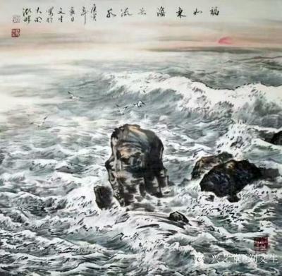 刘文生日记-《师海堂》主人北石山人刘文生笔中的大海，再好好研究研究力争成为学院派中国画海第一【图1】