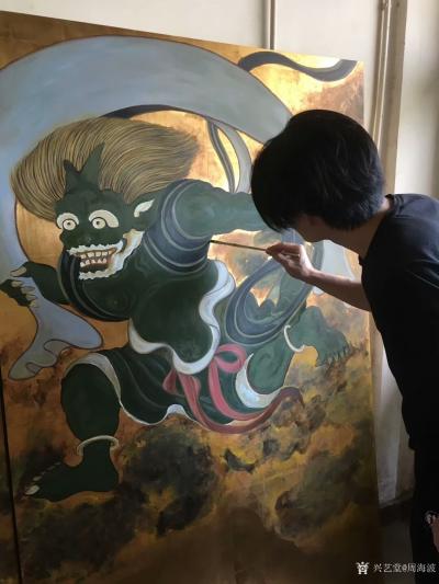 周海波收藏-壁画《风神与雷神》大功告成！从初稿到成品作历尽两月！准备安装于，澳门扎哈设计的酒【图6】