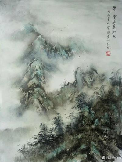 陈刚日记-国画山水画写生作品：《茫茫云海鸟知秋》，《白云深处有人家》，徐州画家在浙江永嘉古【图3】
