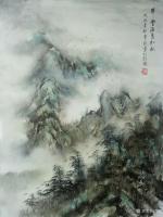 艺术家陈刚日记:国画山水画写生作品：《茫茫云海鸟知秋》，《白云深处有人家》，【图2】