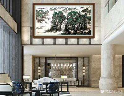 叶向阳日记-翰墨颂中华:《春山飞鸟银瀑鸣》，国画山水画作品，尺寸四尺68x138cm，恭请亲【图2】