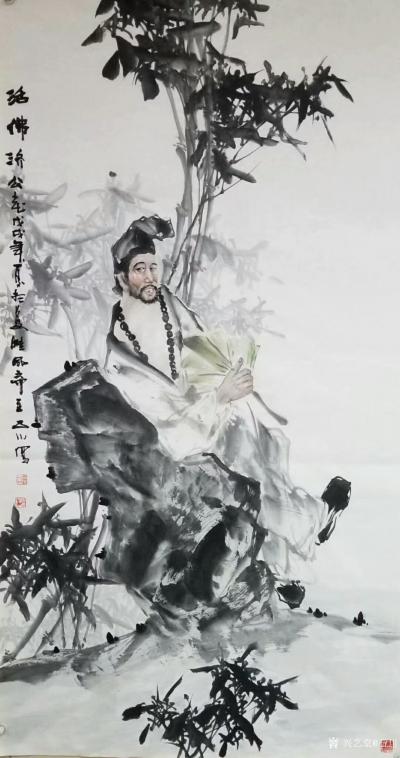 石川日记-石川国画人物画《大道无边》，《紫气东来》老子骑牛出关图，《观象》，《昔为汉室忠良【图1】