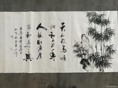 李崇山日记-字画结合，四尺，70/138此作品为泉天下文化公司周年活动时为客人临场发挥！【图1】