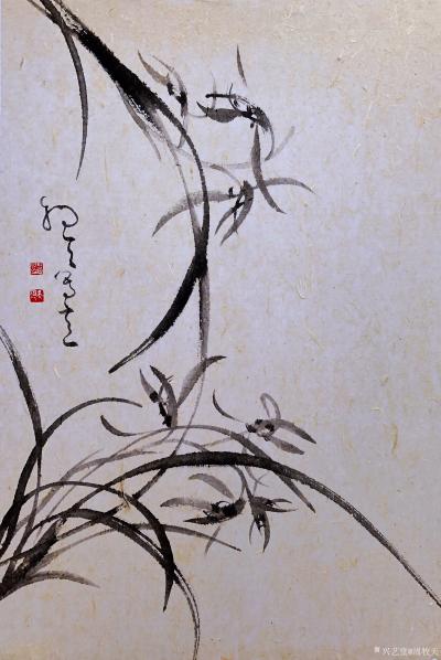 周牧天日记-周牧天国画兰花，20幅【图5】