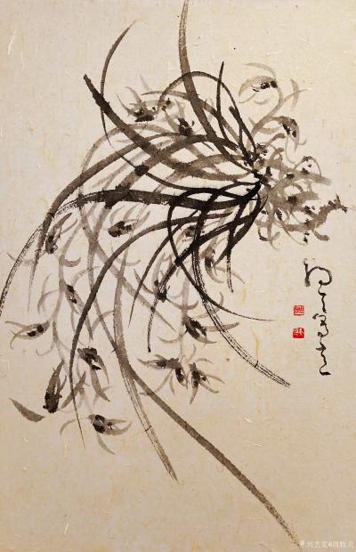 周牧天日记-周牧天国画兰花，20幅【图10】