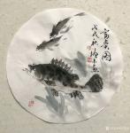 冯增木日志-近作小品斗方扇面国画鱼作品选发，《春风得意》，《富贵图》，《【图1】