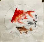 冯增木日志-近作小品斗方扇面国画鱼作品选发，《春风得意》，《富贵图》，《【图5】