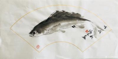 冯增木日记-近作小品斗方扇面国画鱼作品选发，《春风得意》，《富贵图》，《喜相逢》，《年年有余【图6】