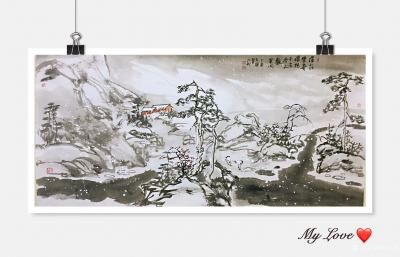 赵永利日记-国画山水画作品：《万事尽随流水， 一时同坐春风》，《九曲天游山抱水,万年日观岭为【图4】