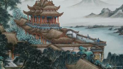 李伟华日记-界画：是以亭台楼宇，配上山水人物而成的一个画种。是一个比较特别画种。附近作以供欣【图3】