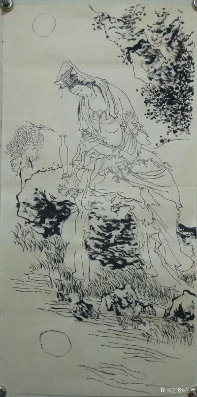 任燕日记-国画人物画观音像系列《水月观音》，《芭蕉观音》，《升莲观音》，《渡海观音》，《合【图1】