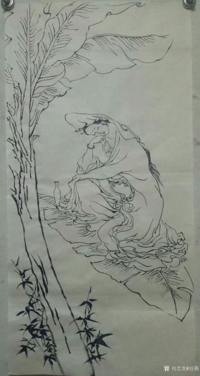 任燕日记-国画人物画观音像系列《水月观音》，《芭蕉观音》，《升莲观音》，《渡海观音》，《合【图2】