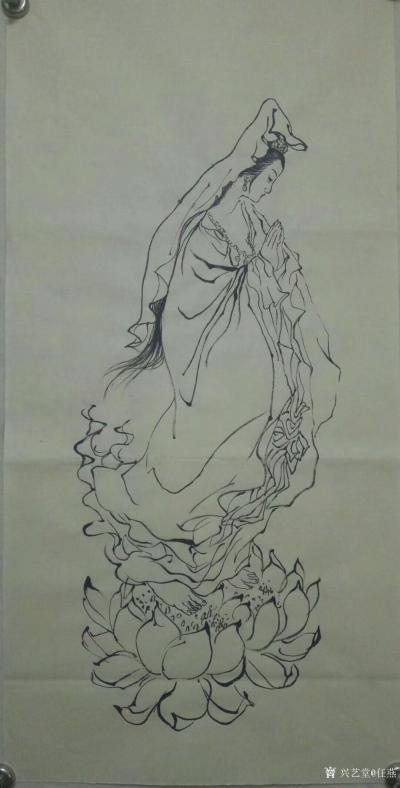 任燕日记-国画人物画观音像系列《水月观音》，《芭蕉观音》，《升莲观音》，《渡海观音》，《合【图5】