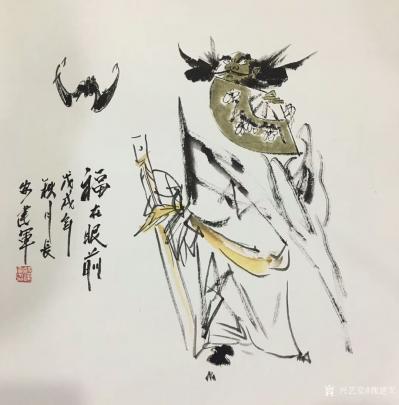 魏建军日记-国画人物画新作《醉春》，《福在眼前》，尺寸四尺斗方68x68cm，魏建军作品欣赏【图1】
