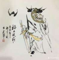 艺术家魏建军日记:国画人物画新作《醉春》，《福在眼前》，尺寸四尺斗方68x68【图0】