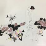 魏建军日志-国画人物画新作《醉春》，《福在眼前》，尺寸四尺斗方68x68【图3】