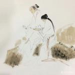 魏建军日志-国画人物画新作《醉春》，《福在眼前》，尺寸四尺斗方68x68【图4】