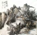 张祖坤日志-国画山水画《迎客松》，《沟壑风烟》，《岁月》，尺寸四尺斗方6【图2】