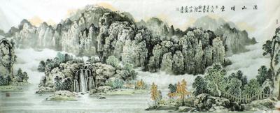 陈庆明日记-陈庆明国画山水作品欣赏（高清版），微山湖写生系列作品：《溪山晴云》戊戍夏月作品，【图1】