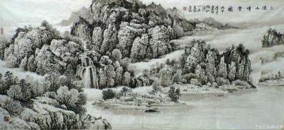 陈庆明日记-陈庆明国画山水作品欣赏（高清版），微山湖写生系列作品：《溪山晴云》戊戍夏月作品，【图3】