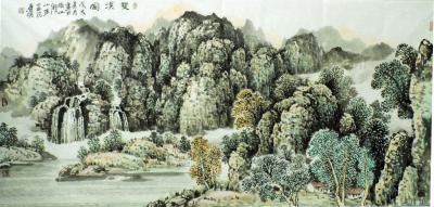 陈庆明日记-陈庆明国画山水作品欣赏（高清版），微山湖写生系列作品：《溪山晴云》戊戍夏月作品，【图4】