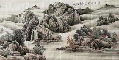 陈庆明日记-陈庆明国画山水作品欣赏（高清版），微山湖写生系列作品：《溪山晴云》戊戍夏月作品，【图7】