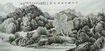 陈庆明日记-陈庆明国画山水作品欣赏（高清版），微山湖写生系列作品：《溪山晴云》戊戍夏月作品，【图8】
