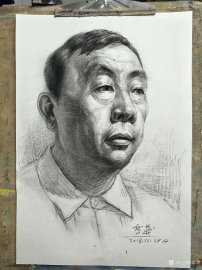 覃莽日记-课堂示范画人物肖像（头像）素描练习，第二幅
，小年轻脸太光滑，好难画！把你他画【图2】