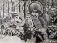 艺术家崔宁日记:很多人要看我们的《抗日英雄》百米画卷，但是还没画完，正在日夜【图0】