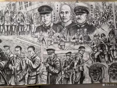 崔宁日记-很多人要看我们的《抗日英雄》百米画卷，但是还没画完，正在日夜赶画，争取年底全部完【图3】