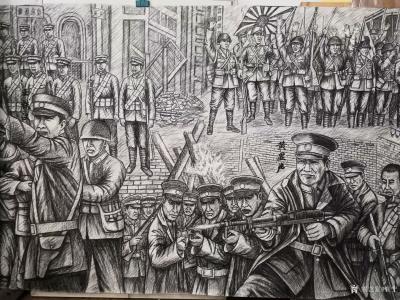 崔宁日记-很多人要看我们的《抗日英雄》百米画卷，但是还没画完，正在日夜赶画，争取年底全部完【图4】