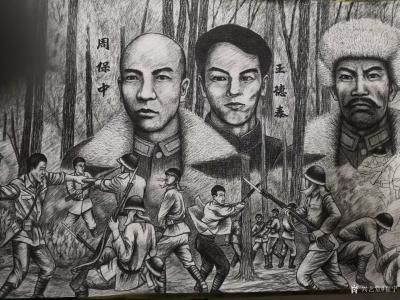 崔宁日记-很多人要看我们的《抗日英雄》百米画卷，但是还没画完，正在日夜赶画，争取年底全部完【图5】