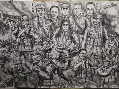 崔宁日记-很多人要看我们的《抗日英雄》百米画卷，但是还没画完，正在日夜赶画，争取年底全部完【图6】