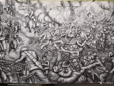 崔宁日记-很多人要看我们的《抗日英雄》百米画卷，但是还没画完，正在日夜赶画，争取年底全部完【图7】