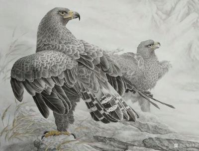 傅饶日记-傅饶原创国画动物画《金雕》，戊戍年新作，尺寸六尺整幅98*180cm，请指教！【图2】