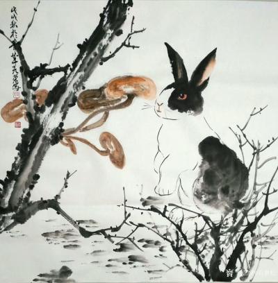 石梦松日记-石梦松原创国画十二生肖图《子鼠》，《丑牛》，《寅虎》，《卯兔》，《辰龙》，《巳蛇【图4】