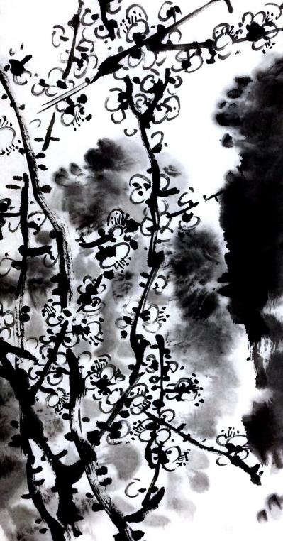 龚光万日记-国画花鸟梅花之白梅，录王冕诗《三月东风吹雪消，湖南山色翠如浇。一声羌管无人见，无【图4】