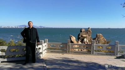 许永钢日记-行书书法作品《观沧海》，背靠山海关，以观沧海，于观沧海处观沧海，朝霞满天时看骄阳【图2】