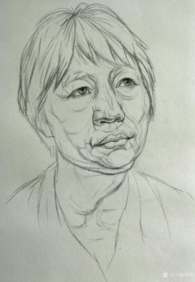 覃莽日记-人物头像素描绘画过程图，附人物头像画法步骤。请欣赏【图2】